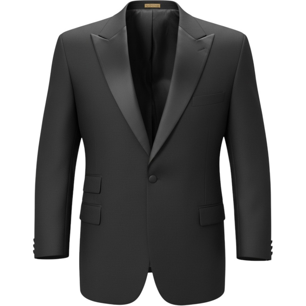 Sergio Valentino Diamond Collection Black Italian Wool Tuxedo Jacket 62R Formal